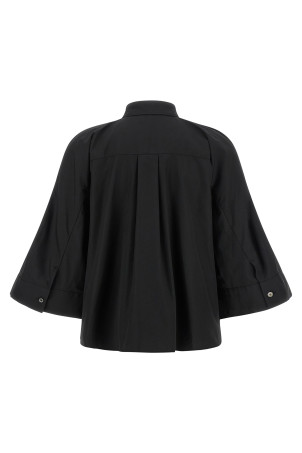 Poplin shirt with wide sleeves  Black