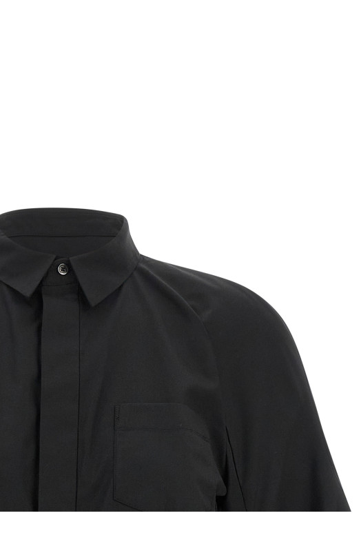 Poplin shirt with wide sleeves  Black