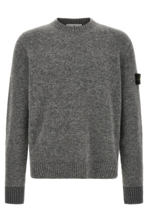 '5100050' crew neck sweater with logo badge Gray