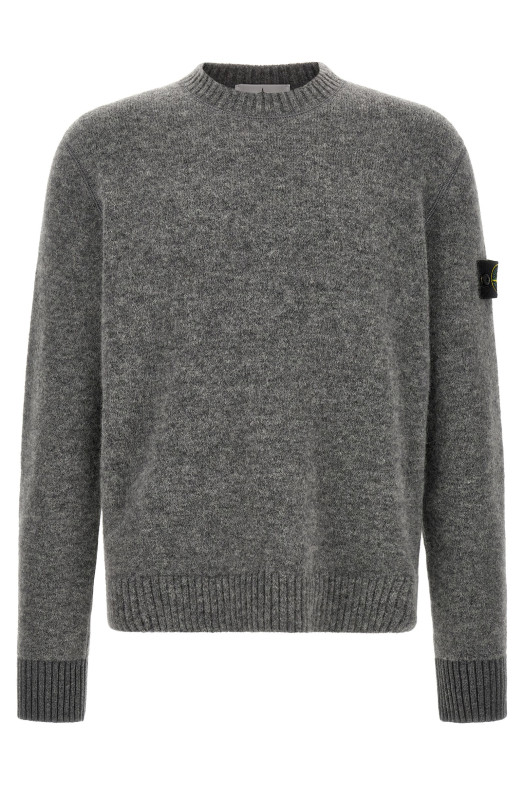 '5100050' crew neck sweater with logo badge Gray