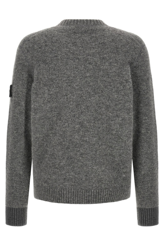 '5100050' crew neck sweater with logo badge Gray