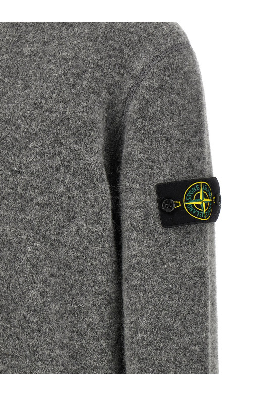 '5100050' crew neck sweater with logo badge Gray