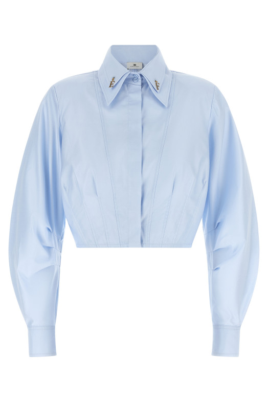 Cropped shirt with charms BLUE