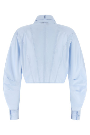 Cropped shirt with charms BLUE