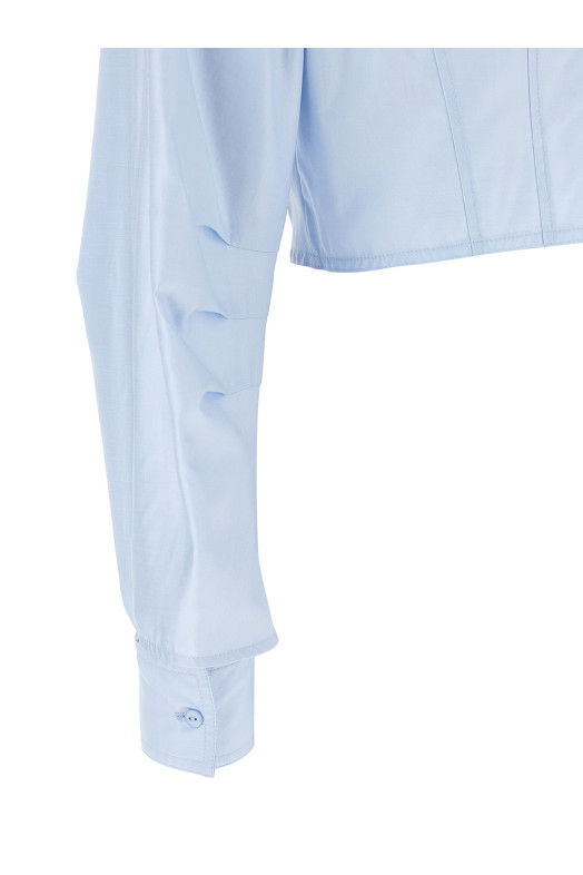 Cropped shirt with charms BLUE