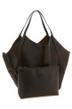 Reversible Lizard effect leather Duo shopping bag Brown