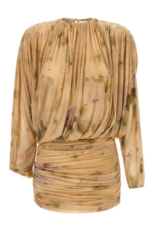 'dress 07' dress printed with drapes Beige