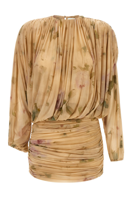 'dress 07' dress printed with drapes Beige