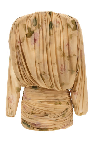 'dress 07' dress printed with drapes Beige
