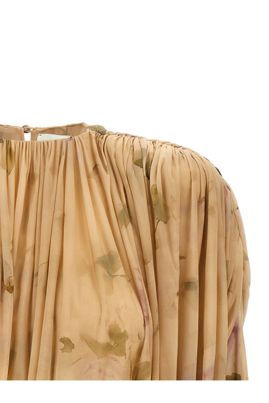 'dress 07' dress printed with drapes Beige