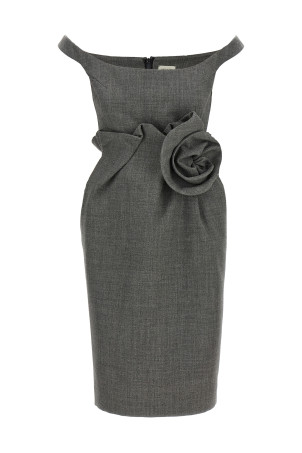 3D flower dress Gray