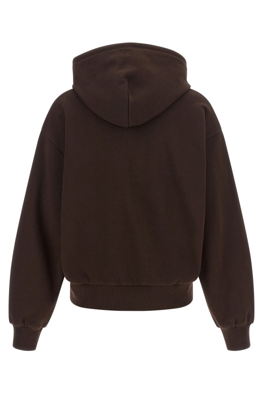 Cotton sweatshirt with embroidery Brown