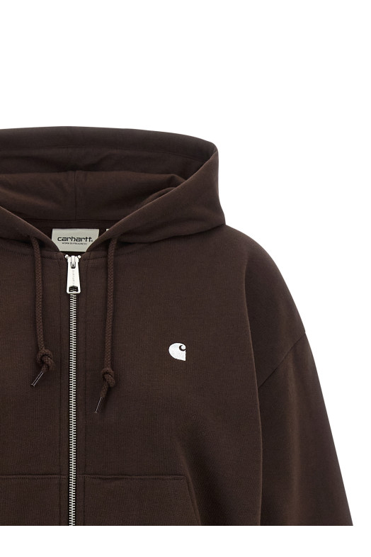 Cotton sweatshirt with embroidery Brown