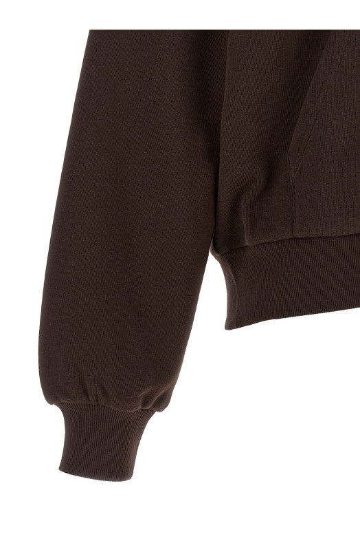 Cotton sweatshirt with embroidery Brown