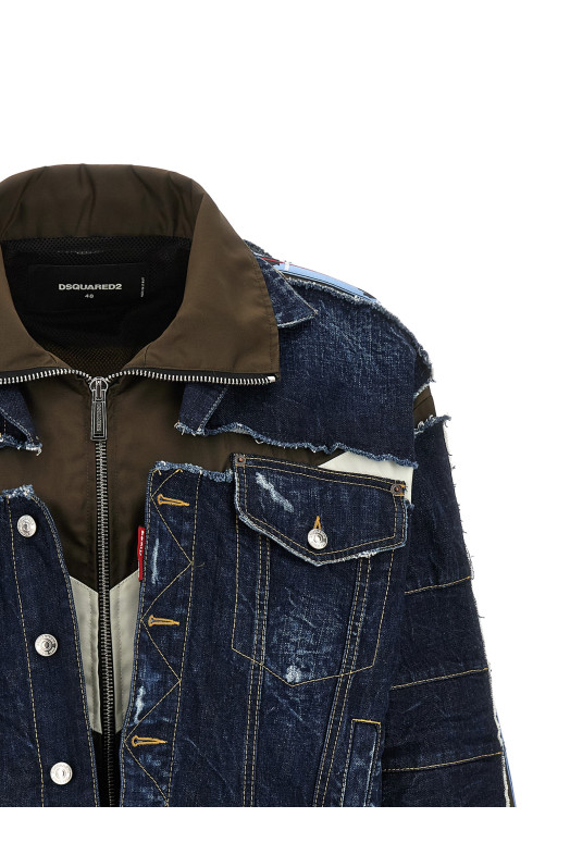 Багатошарова джинсова куртка, синя DSQUARED2 S71AN0681D30011966