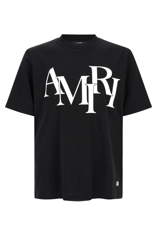 'Staggered Logo' T-shirt Black