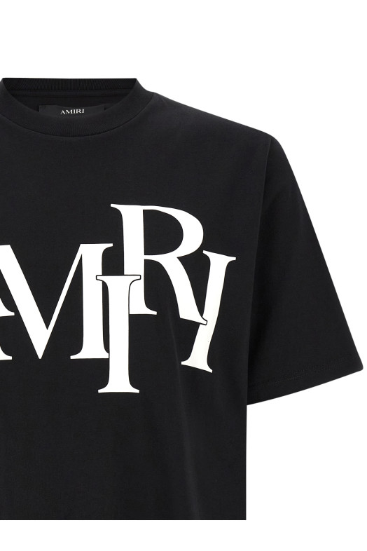 'Staggered Logo' T-shirt Black