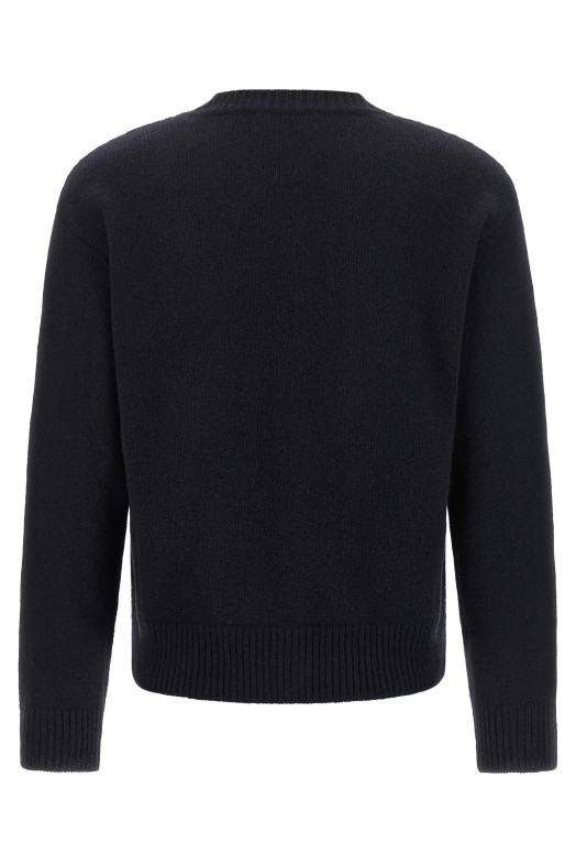 Lila' wool cardigan with logo intarsia Blue