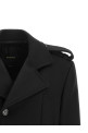 Double-breasted belted coat Black