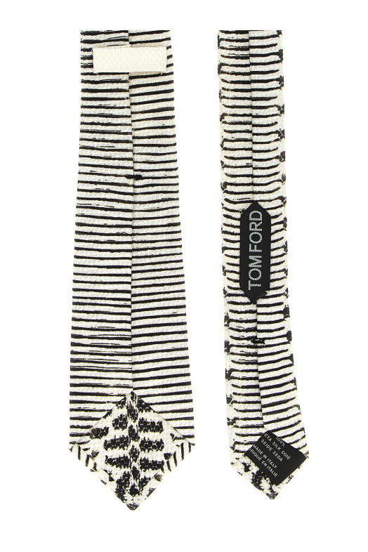 'Snake Print Tie' tie Black-grey