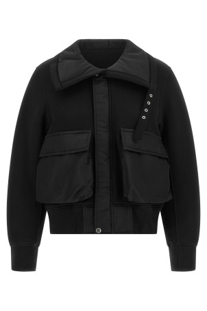 Куртка з тканини з ефектом махрової тканини, чорна SACAI 2608748001