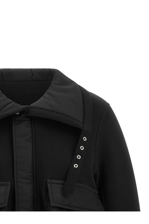 Куртка из ткани с эффектом махровой ткани, чёрная SACAI 2608748001