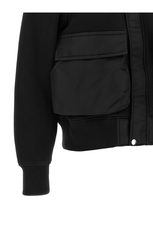 Куртка из ткани с эффектом махровой ткани, чёрная SACAI 2608748001