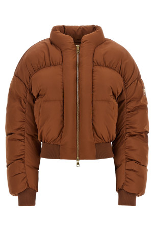 Down jacket with curled sleeves Brown