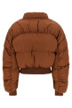 Down jacket with curled sleeves Brown