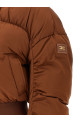 Down jacket with curled sleeves Brown