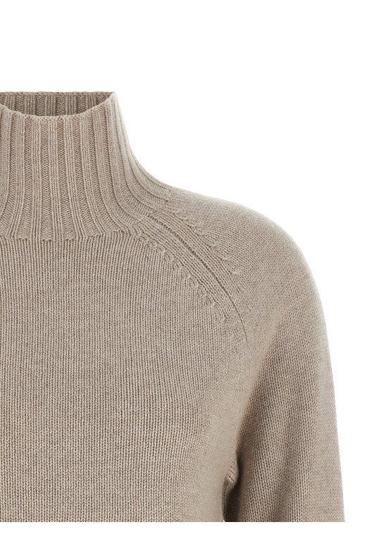 'Mantova' High Neck Sweater Beige