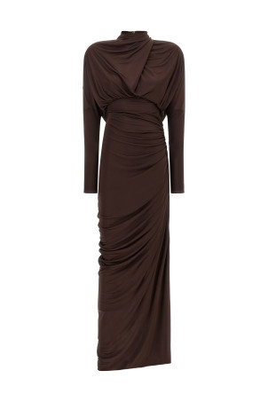 Draped jersery dress Brown