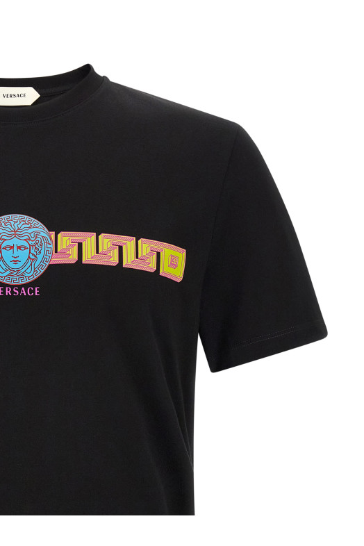 'Medusa' print cotton t-shirt Black