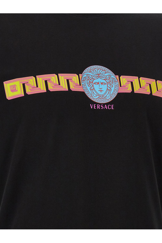 'Medusa' print cotton t-shirt Black