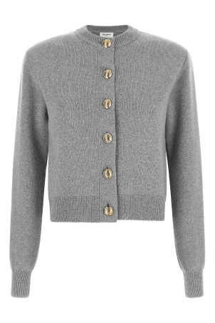 Кардиган із круглою горловиною та скульптурними ґудзиками, сірий BALMAIN CA0000000013C08