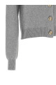 Кардиган із круглою горловиною та скульптурними ґудзиками, сірий BALMAIN CA0000000013C08