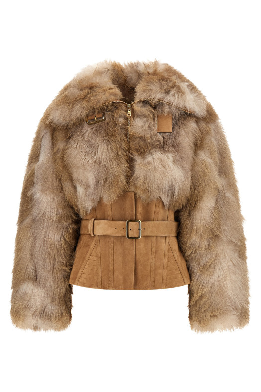 Bustier and belted jacket Brown