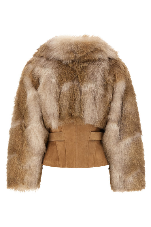 Bustier and belted jacket Brown