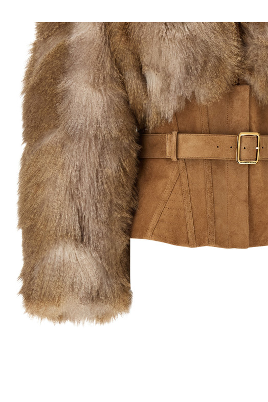 Bustier and belted jacket Brown