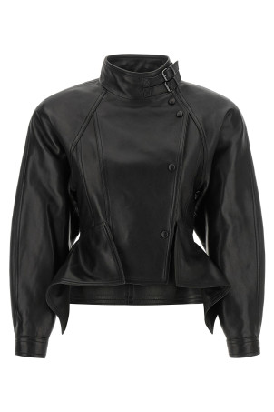 'Iconica' Leather Jacket Black