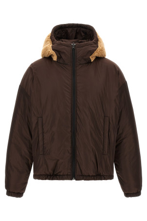 Двусторонняя куртка Teddy с нашивкой с логотипом, коричневая DSQUARED2 S71AN0690S25602124