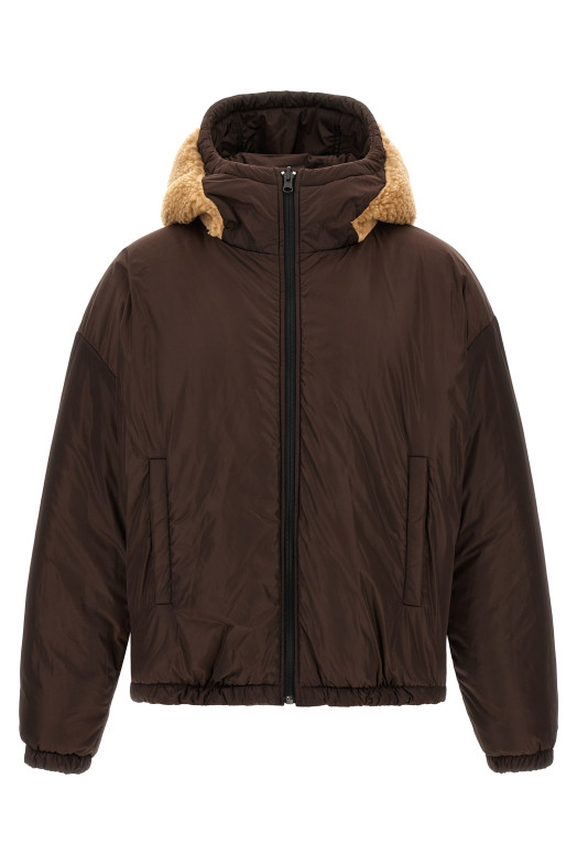 Двусторонняя куртка Teddy с нашивкой с логотипом, коричневая DSQUARED2 S71AN0690S25602124
