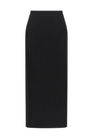 Skirt with closure and back panel Black