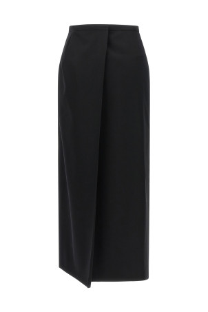 Skirt with closure and back panel Black