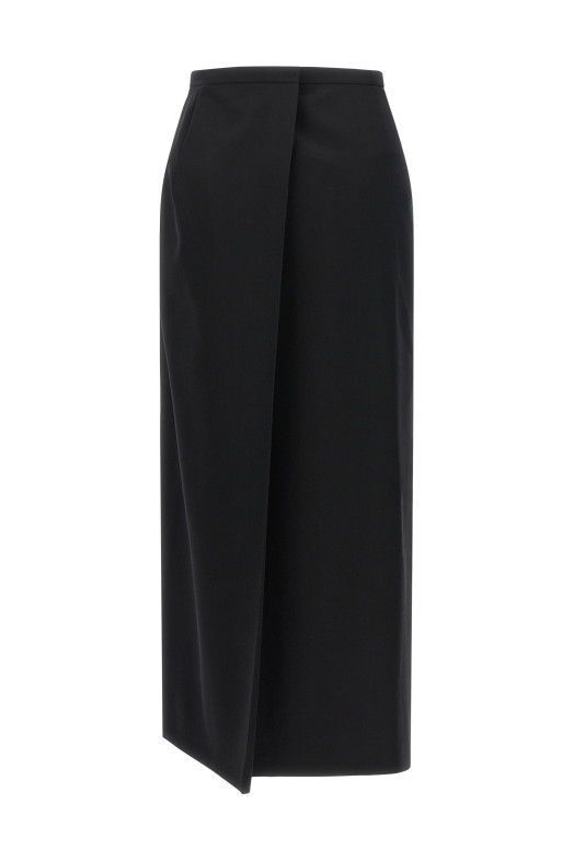 Skirt with closure and back panel Black