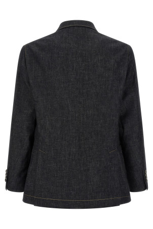 Double-breasted denim blazer Blue