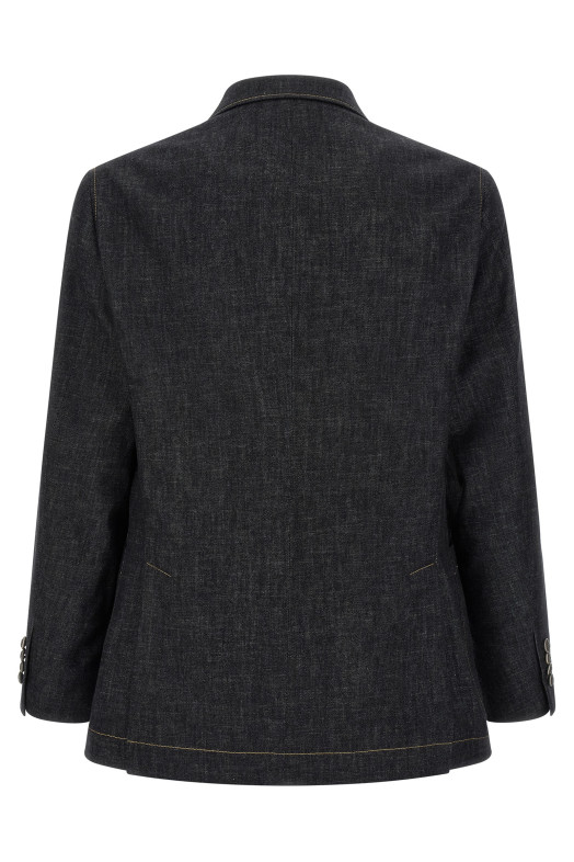 Double-breasted denim blazer Blue