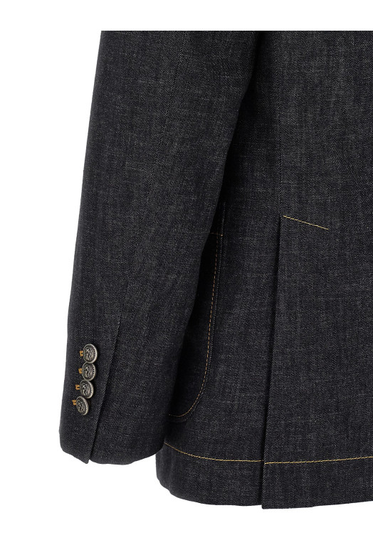 Double-breasted denim blazer Blue