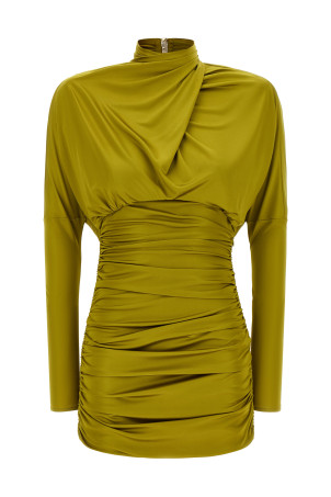 Draped mini dress Green