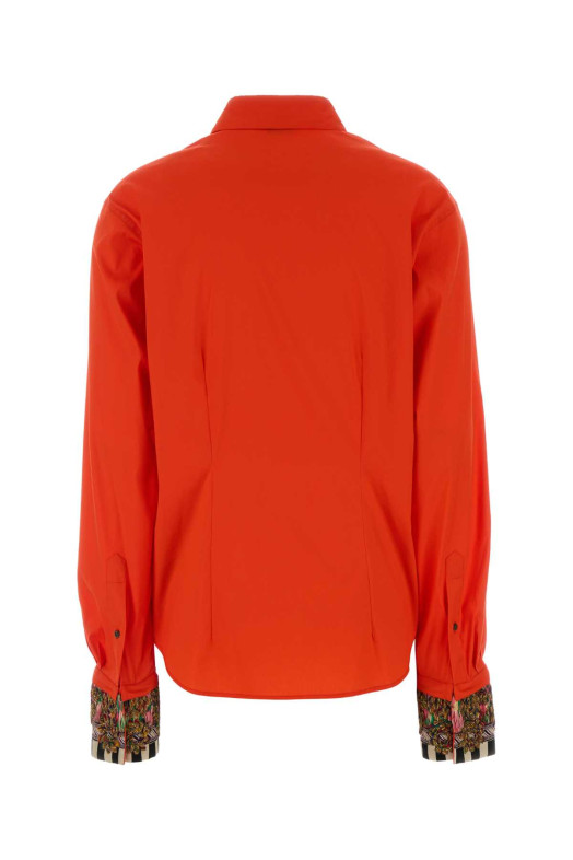 Coral stretch poplin Chloris shirt DRIES VAN NOTEN (2620107414316)